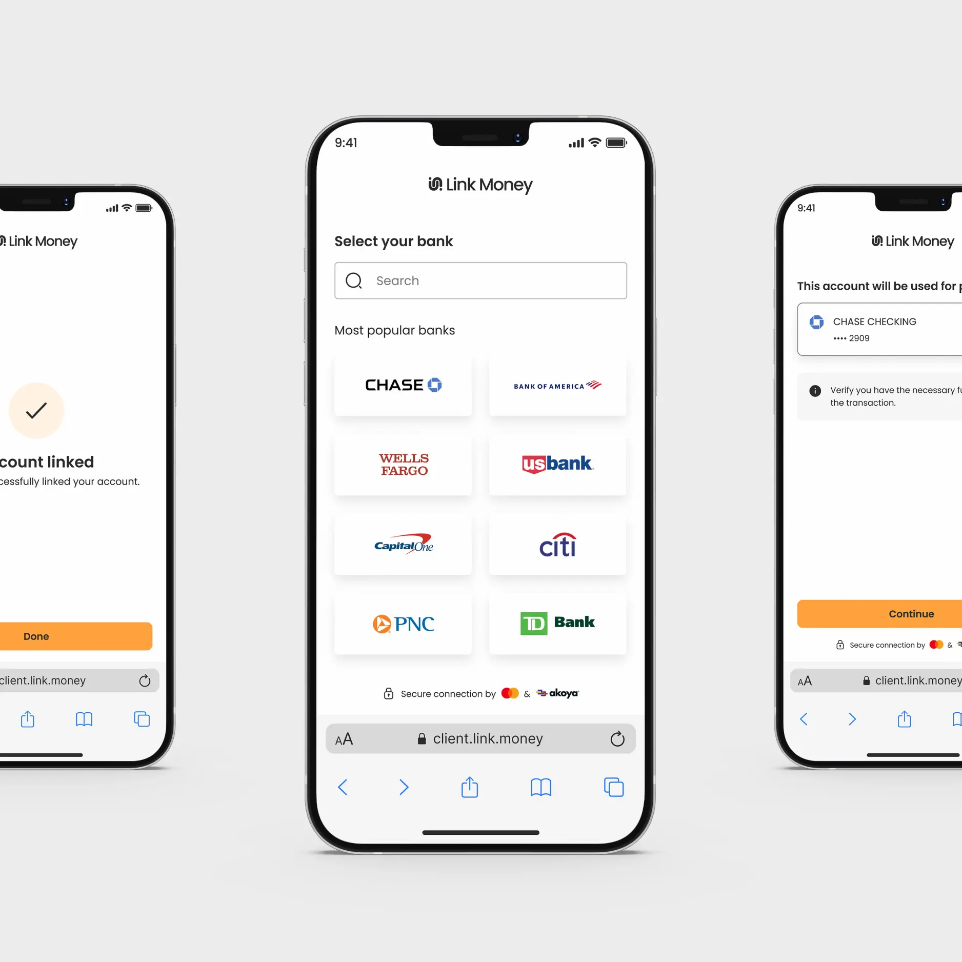 Connect to bank