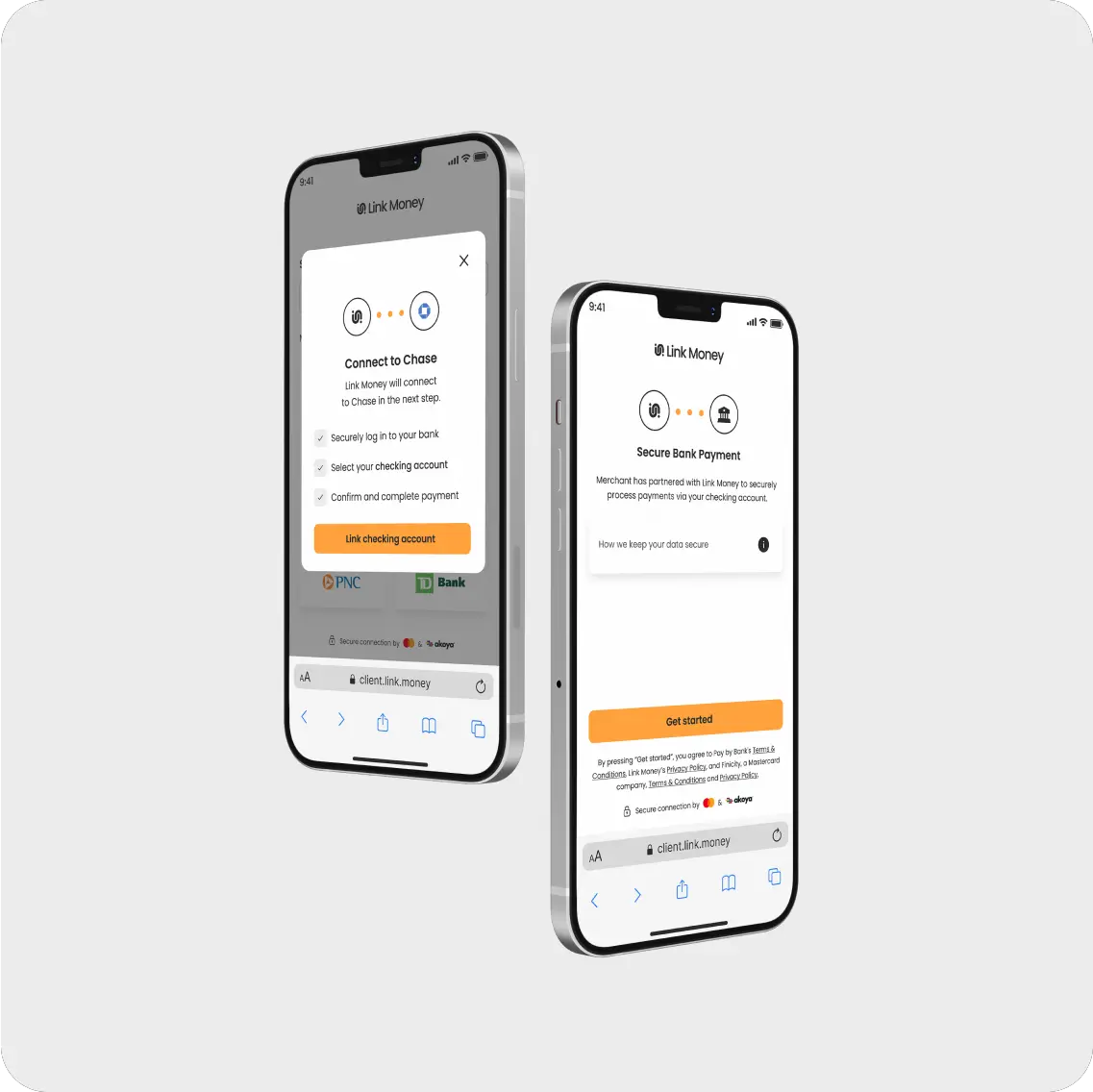 Link Money checkout on mobile